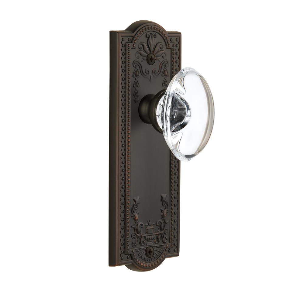 Grandeur by Nostalgic Warehouse PARPRO Passage Knob - Parthenon Plate with Provence Crystal Knob in Timeless Bronze